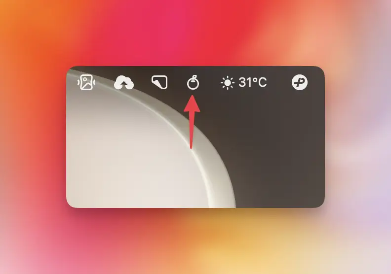 Orchard icon in the macOS menu bar
